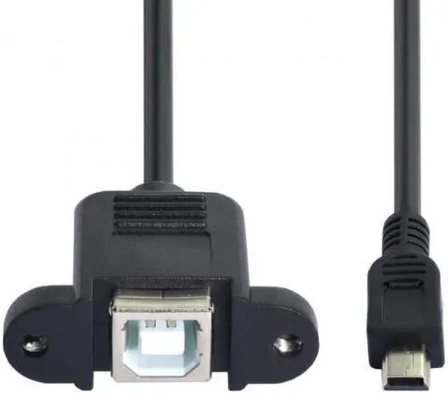 Alt view image 3 of 7 - Cablecc CY U2-059 Mini USB 5pin Male to USB B Female Panel Mount Type Cable With Screws