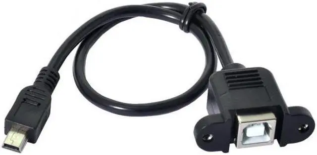 Alt view image 4 of 7 - Cablecc CY U2-059 Mini USB 5pin Male to USB B Female Panel Mount Type Cable With Screws