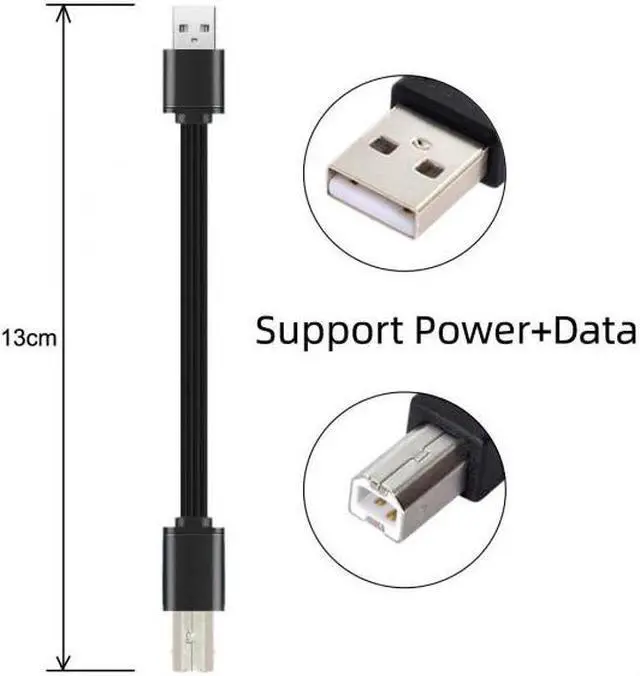 Alt view image 7 of 7 - KAIBOXIXI 13cm USB 2.0 Type-A Male to Type-B Male Male Data Flat Slim FPC Cable for Scanner & Disk & Printer