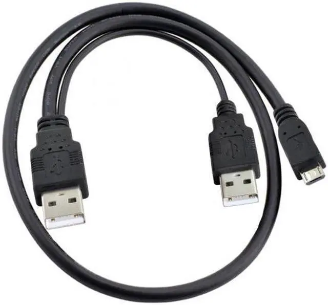 Alt view image 5 of 7 - CYSM USB 2.0 Two Male to Micro USB 5Pin Male Y Cable 80cm for external Hard Disk Drive