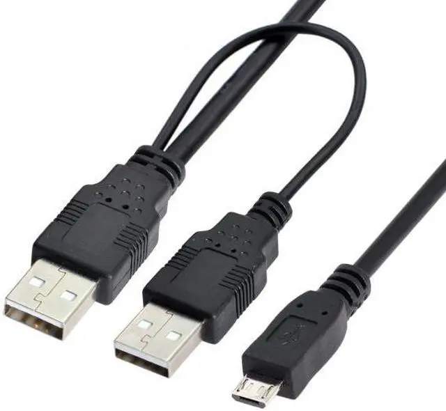 Alt view image 2 of 7 - CYSM USB 2.0 Two Male to Micro USB 5Pin Male Y Cable 80cm for external Hard Disk Drive