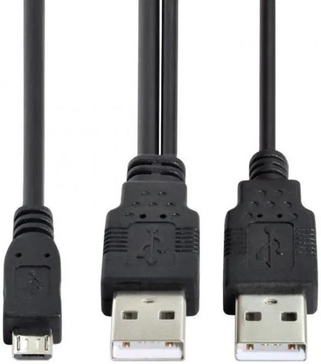 Main image of CYSM USB 2.0 Two Male to Micro USB 5Pin Male Y Cable 80cm for external Hard Disk Drive