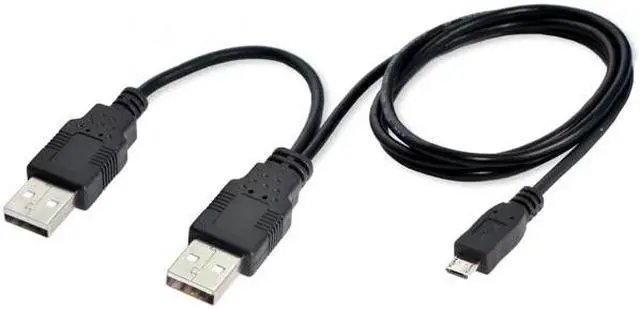 Alt view image 4 of 7 - CYSM USB 2.0 Two Male to Micro USB 5Pin Male Y Cable 80cm for external Hard Disk Drive