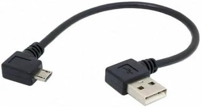 Alt view image 2 of 7 - Cablecc CY U2-075-LE Left angled 90 degree Micro USB 5pin Male to Left Angled USB Data Charge Cable 20cm for Cell phoneTablet