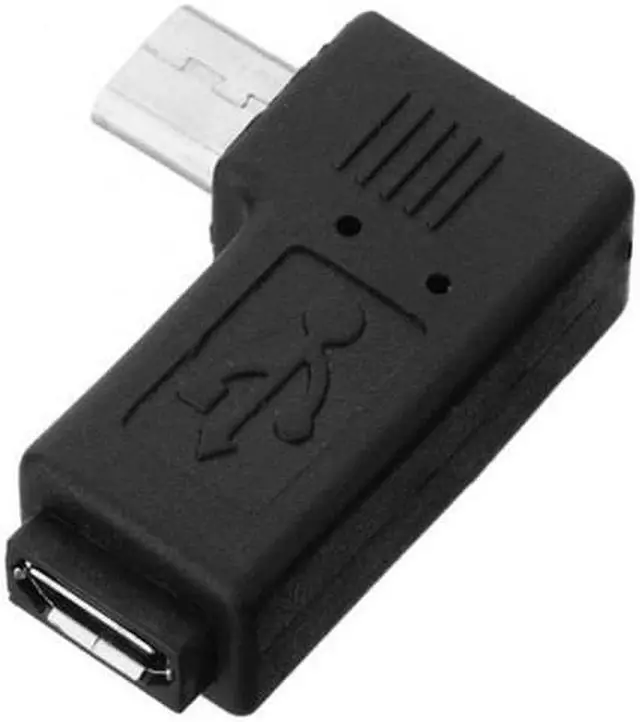 Alt view image 4 of 7 - Jimier Cable Micro USB 2.0 5Pin Male to Female M - F Extension Adapter 90 Degree Right Angled