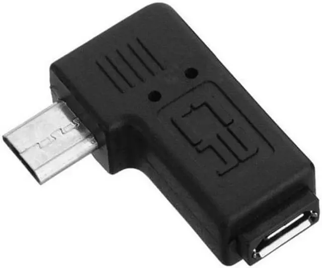 Alt view image 6 of 7 - Jimier Cable Micro USB 2.0 5Pin Male to Female M - F Extension Adapter 90 Degree Right Angled