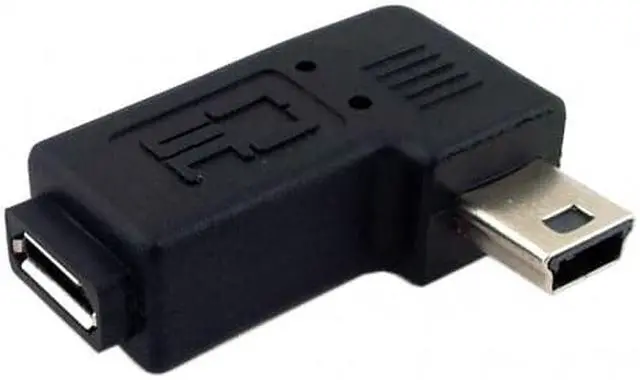 Alt view image 4 of 7 - Jimier Cable 90 Degree Right Angled Mini USB Male to Micro USB Female Data Sync Power Adapter