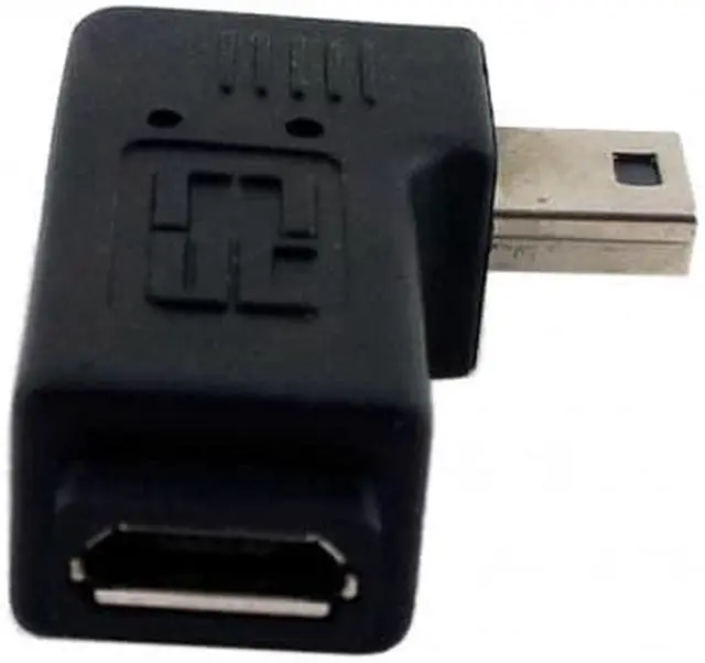 Alt view image 5 of 7 - Jimier Cable 90 Degree Right Angled Mini USB Male to Micro USB Female Data Sync Power Adapter