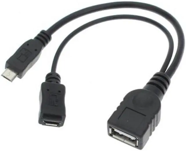 Alt view image 7 of 7 - Jimier Cable Black Color Micro USB 2.0 OTG Host Flash Disk Cable with Micro USB power  for Galaxy S3 i9300 S4 i9500 Note2 N7100 Note3 N9000 & S5 i9600