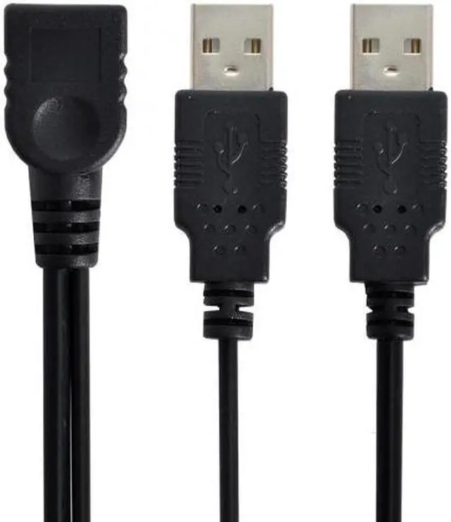 Alt view image 7 of 7 - Jimier Cable Black USB 2.0 Female A to Dual A Male Extra Power Data Y Extension Cable for 2.5" Mobile Hard Disk