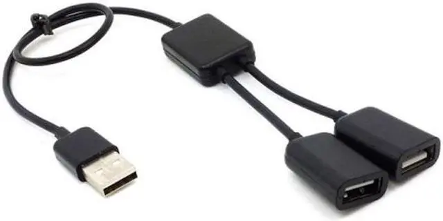 Alt view image 5 of 7 - Jimier Cable Black USB 2.0 Dual Ports Hub Cable Bus power For Laptop Macbook Notebook PC & Mouse & Flash Disk