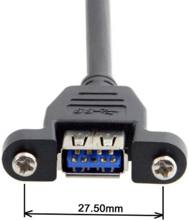 Alt view image 3 of 5 - Jimier Cable USB 3.0 Single Port A Female Screw Mount Type to Motherboard 20pin Header Cable 25cm