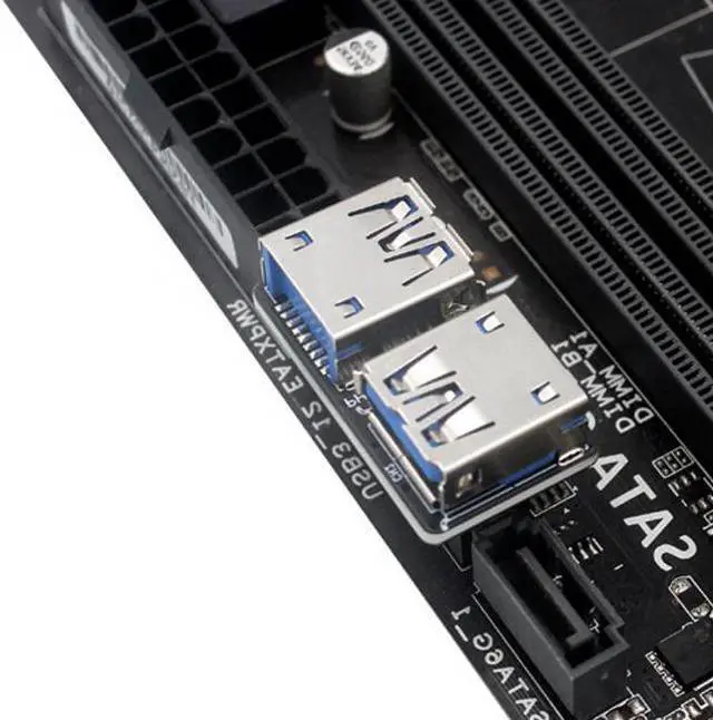 Alt view image 2 of 7 - Chenyang Cable Dual USB 3.0 A Type Female to Motherboard 20/19 Pin Box Header Slot Adapter PCBA Flat Type