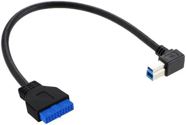 Alt view image 5 of 7 - Xiwai CY  U3-060 90 Degree Left angled USB 3.0 B Type Male to 3.0 Motherboard 19pin Header Cable 50cm