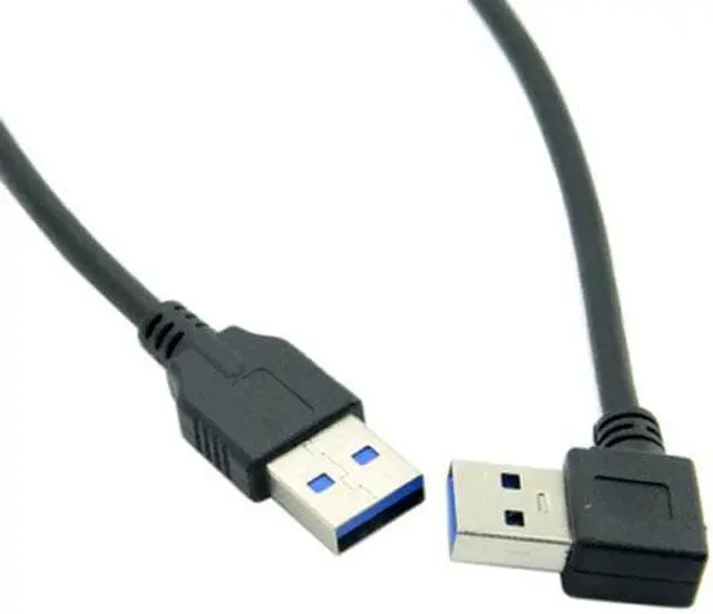 Alt view image 4 of 7 - Jimier Cable 90 Degree Right Angled USB 3.0 A Type Male to Straight A Type Male Data Cable 40cm