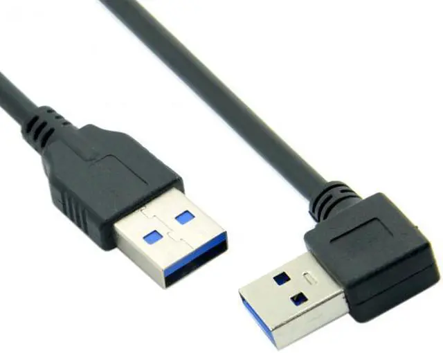 Alt view image 7 of 7 - Jimier Cable 90 Degree Right Angled USB 3.0 A Type Male to Straight A Type Male Data Cable 40cm