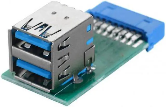 Main image of Chenyang Cable Vertical Dual USB 3.0 A Type Female to Motherboard 20 Pin Box Header Slot Adapter PCBA
