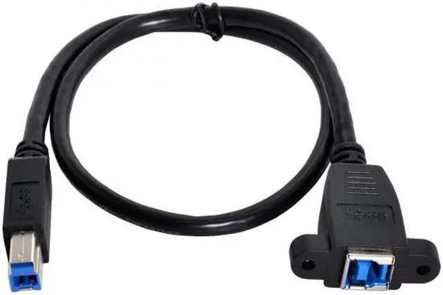 Alt view image 2 of 7 - Chenyang Cable Super Speed USB 3.0 Back Panel Mount B Female To Male B Type Extension Cable 0.5m