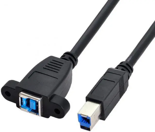 Alt view image 3 of 7 - Chenyang Cable Super Speed USB 3.0 Back Panel Mount B Female To Male B Type Extension Cable 0.5m
