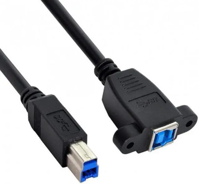 Alt view image 7 of 7 - Chenyang Cable Super Speed USB 3.0 Back Panel Mount B Female To Male B Type Extension Cable 0.5m