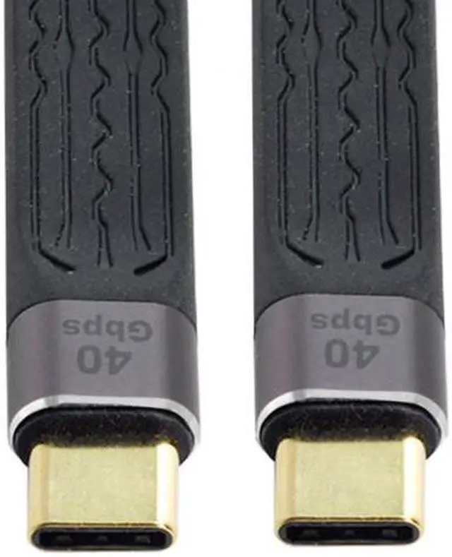 Alt view image 5 of 7 - Chenyang Cable Type-C USB-C Male to Male USB4 40Gbps 100W 8K Flat Slim FPC Data Cable for Laptop & Phone 13cm