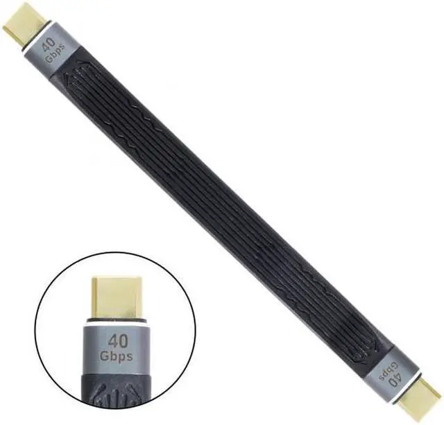 Alt view image 6 of 7 - Chenyang Cable Type-C USB-C Male to Male USB4 40Gbps 100W 8K Flat Slim FPC Data Cable for Laptop & Phone 13cm