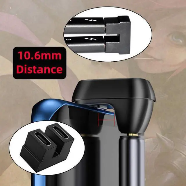 Alt view image 7 of 7 - Jimier Cable 40Gbps USB4 Type C Female to Female Coupler Extender Power Data Video Adapter for NS Switch & Phone & Laptop