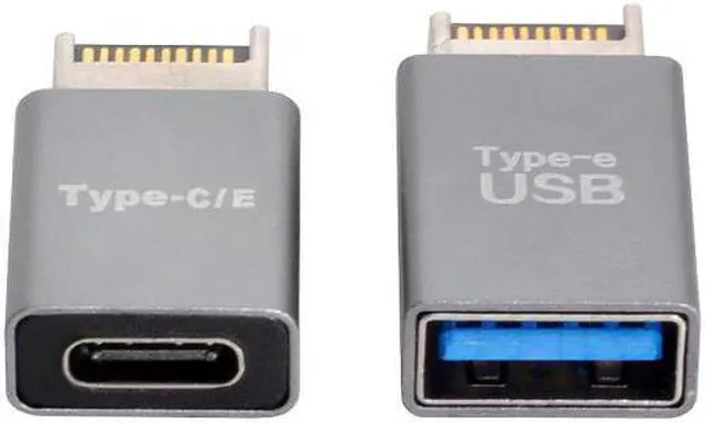 Alt view image 7 of 7 - Jimier Cable 2pcs USB 3.1 Front Panel Header Male Type-E to Type-A & Type-C USB-C Motherboard Extension Data Adapter