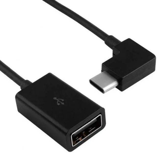 Alt view image 3 of 6 - CYSM Right Angled 90 Degree USB-C Type-C to USB 2.0 Female OTG Cable for Cell Phone Tablet & Laptop Black