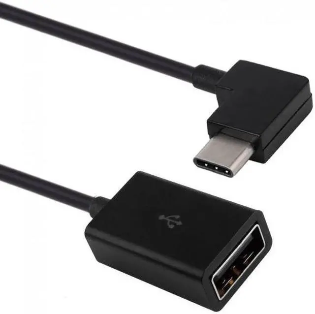 Alt view image 4 of 6 - CYSM Right Angled 90 Degree USB-C Type-C to USB 2.0 Female OTG Cable for Cell Phone Tablet & Laptop Black