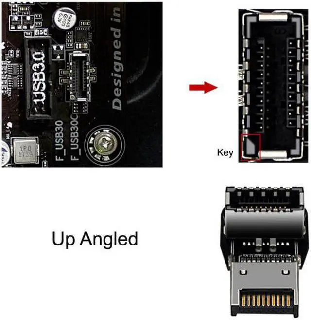 Alt view image 3 of 7 - Chenyang Cable 2pcs USB 3.1 Front Panel Header Male to Female Type-E Motherboard Extension Data Adapter