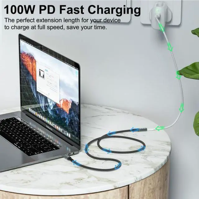 Alt view image 7 of 7 - Chenyang Cable USB4 Extension Cable Male to Female 40Gbps with 100W Charging and 8K@60Hz Compatible with Thunderbolt3/4