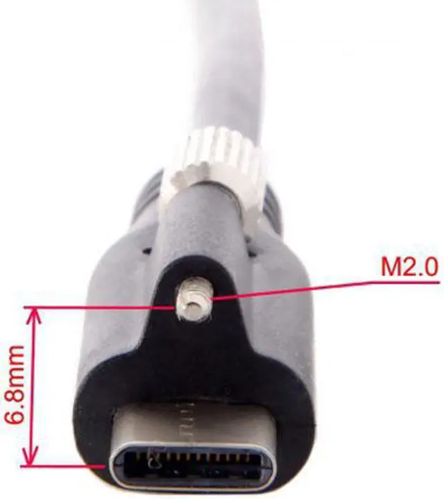 Alt view image 3 of 5 - Chenyang Cable USB 3.1 Type-C Locking Connector to Standard USB3.0 Data Cable 1.2m With Panel Mount Screw