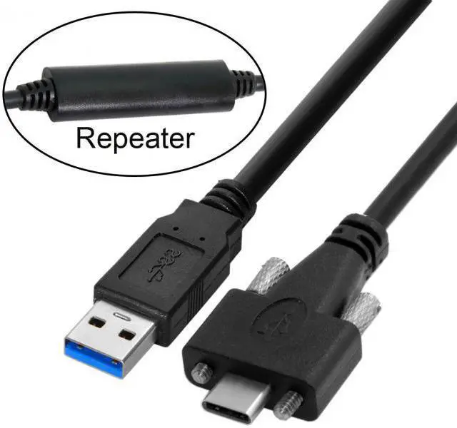 Alt view image 6 of 7 - Chenyang Cable 8 Meters USB 3.1 Type-C Dual Screws Locking to Standard USB3.0 Data Cable Mount Type for Camera Recorder