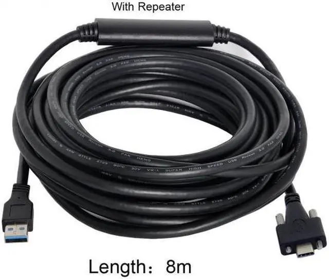 Alt view image 2 of 7 - Chenyang Cable 8 Meters USB 3.1 Type-C Dual Screws Locking to Standard USB3.0 Data Cable Mount Type for Camera Recorder