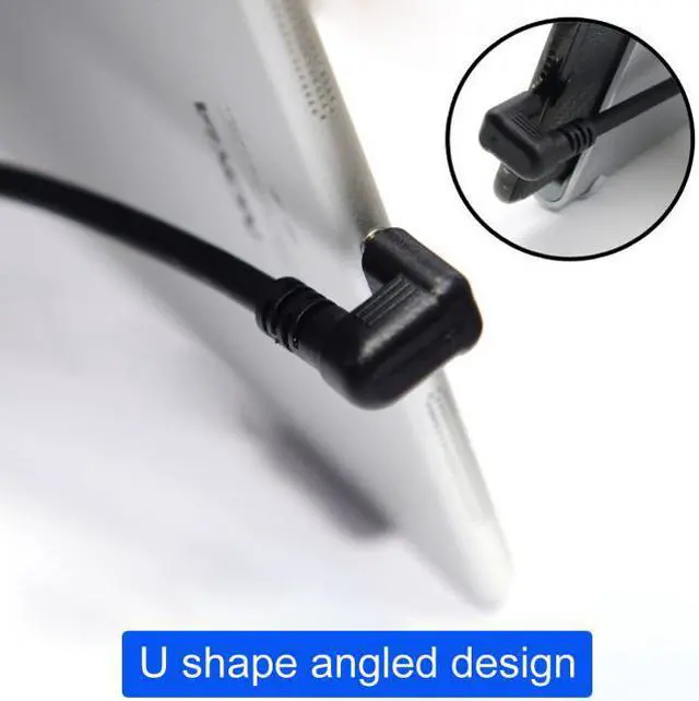 Alt view image 7 of 7 - Jimier CY UC-049-OS 180 Degree Opposite U Shape Back Angled USB-C USB 3.1 Type C Male to Female Extension Data Cable 30cm