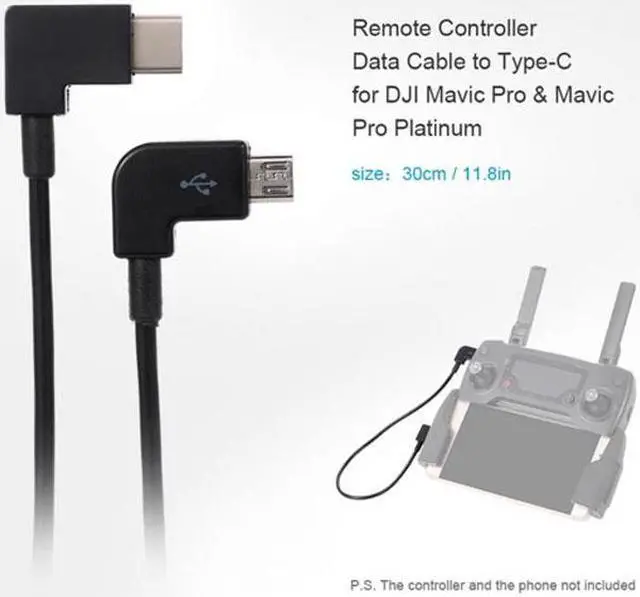 Alt view image 3 of 6 - Chenyang Cable Remote Controller Data Cable Type-C to Micro USB for DJI Mavic Pro Platinum Mavic Pro RC Accessories