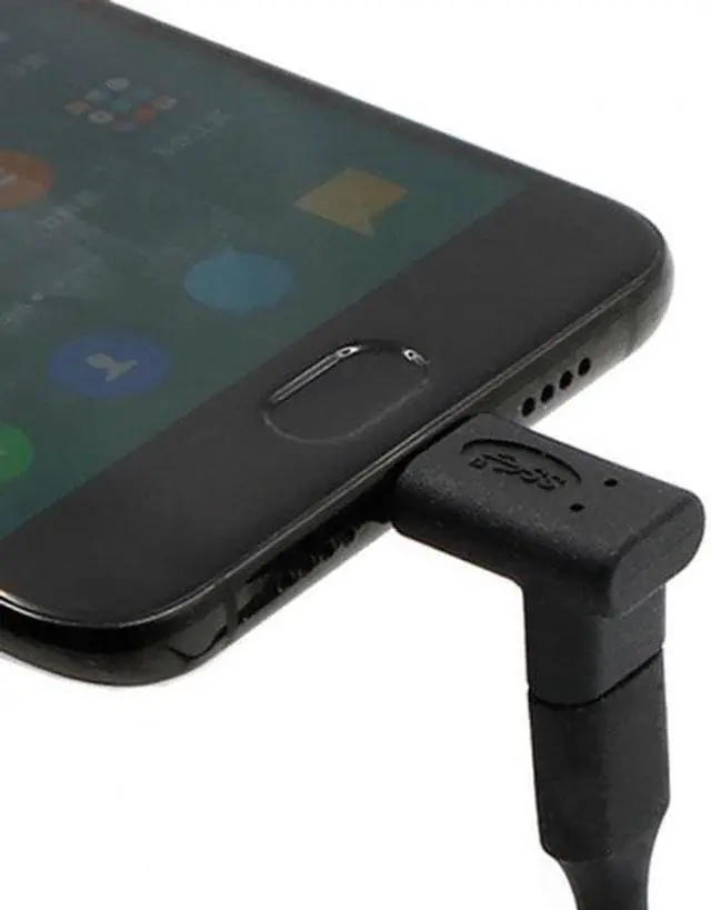 Alt view image 5 of 6 - Jimier Cable 90 Degree Up or Down Angled Reversible USB 3.1 Type-C Male to Female Extension Adapter for Laptop & Phone