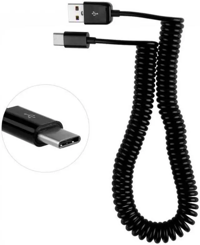 Alt view image 6 of 6 - Xiwai Cable Stretch 3m USB-C 3.1 Type C Male to Standard USB 2.0 A Male Data Cable for Nokia N1 Tablet & Mobile Phone