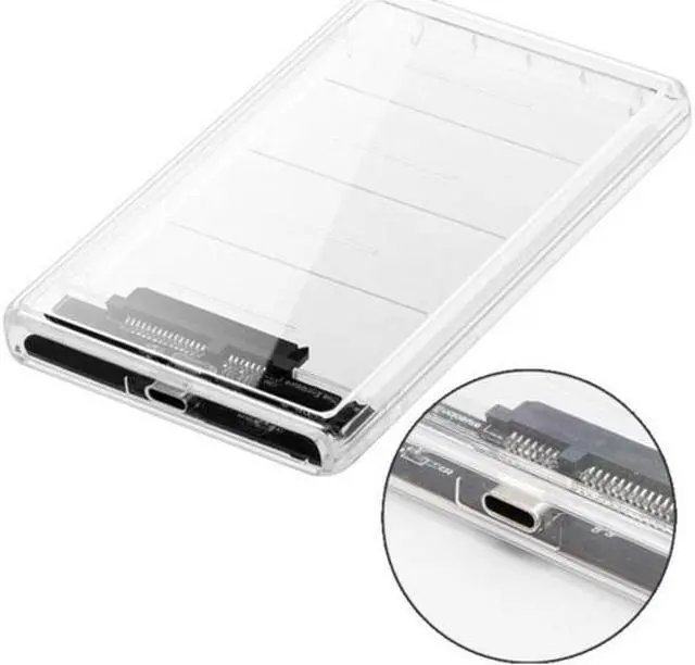 Alt view image 6 of 6 - Xiwai CY  UC-079-WH USB-C Type-C to 2.5 Inch SATA SSD HDD External Enclosure Transparent for LaptopPC
