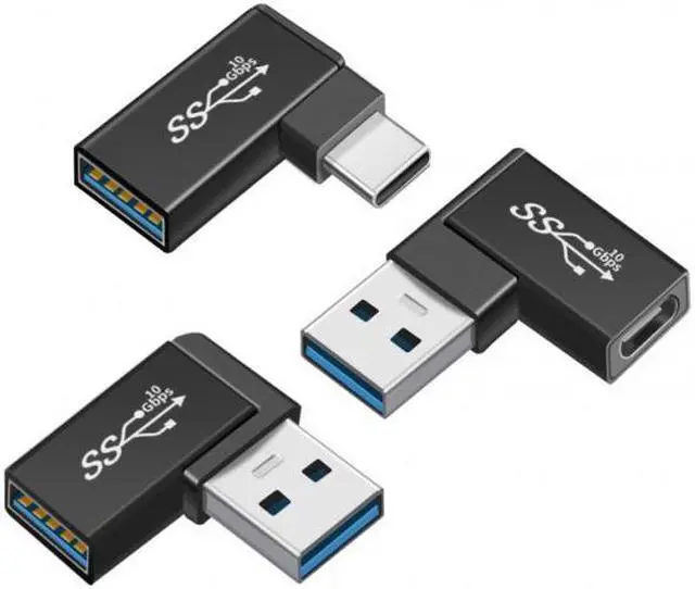 Alt view image 6 of 7 - Chenyang Cable 3pcs/lot Angled 90 Degree USB 3.1 Type C Male Female to USB3.0 Type A Female OTG Data 10Gbps Adapter