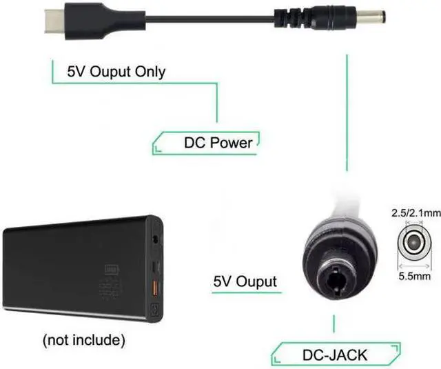 Main image of Chenyang Cable USB 3.1 Type C USB-C to 5V DC 5.5 2.5mm Power Plug Extension Charge Cable for Cell Phone 25cm