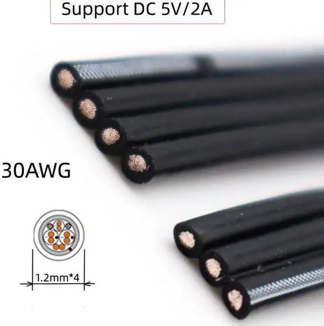 Alt view image 7 of 7 - Chenyang Cable 3pcs/lot 13cm USB 2.0 Type-A Male to USB-C Type-C Male Angled Data Flat Slim FPC Cable for FPV & Disk & Phone
