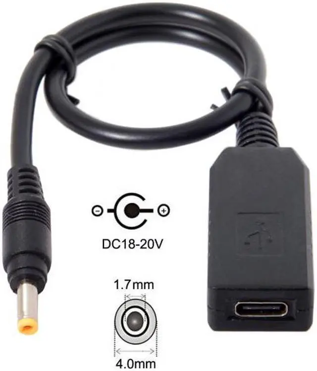 Alt view image 3 of 7 - Xiwai CY  UC-100-4017MM USB 3.1 Type C USB-C to DC 20V 4.0 1.7mm Power Plug PD Emulator Trigger Charge Cable for Laptop