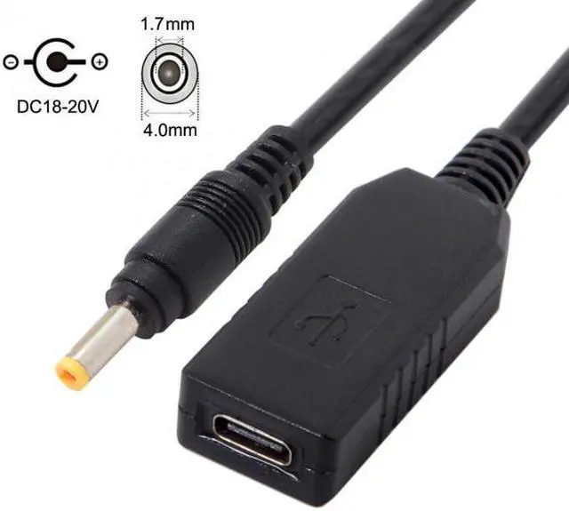 Alt view image 2 of 7 - Xiwai CY  UC-100-4017MM USB 3.1 Type C USB-C to DC 20V 4.0 1.7mm Power Plug PD Emulator Trigger Charge Cable for Laptop