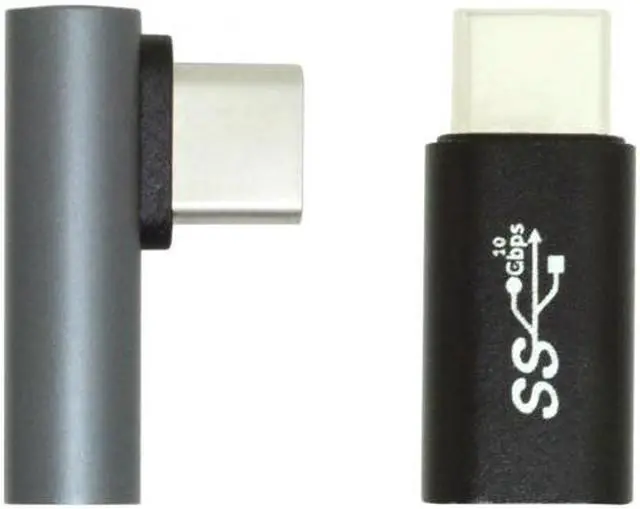 Alt view image 3 of 8 - CYSM 2pcs/lot Low Profile Angled & Straight USB 3.1 Type C Male to USB-C Female Power Data 10Gbps Adapter for NS Switch & Phone