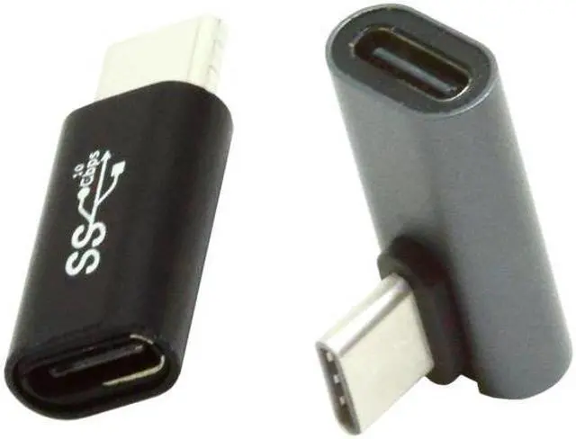 Alt view image 2 of 8 - CYSM 2pcs/lot Low Profile Angled & Straight USB 3.1 Type C Male to USB-C Female Power Data 10Gbps Adapter for NS Switch & Phone