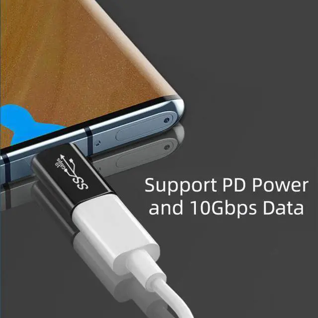 Alt view image 5 of 8 - CYSM 2pcs/lot Low Profile Angled & Straight USB 3.1 Type C Male to USB-C Female Power Data 10Gbps Adapter for NS Switch & Phone