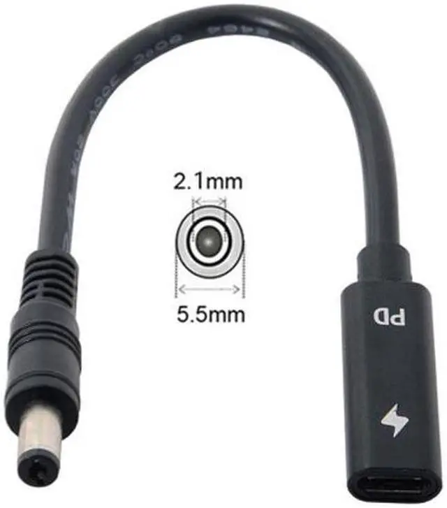 Alt view image 5 of 5 - Chenyang Cable Type C USB-C Female Input to DC 5.5*2.1mm Power PD Charge Cable fit for Laptop 18-20V