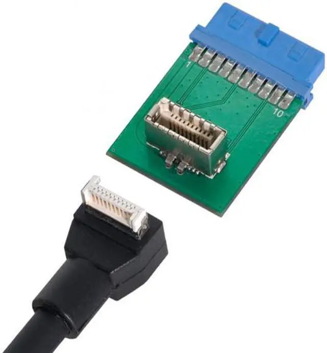 Alt view image 7 of 7 - CYSM USB 3.1 Front Panel Socket Key-B Type-E to USB 3.0 20Pin Header Male Extension Adapter for Motherboard